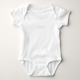 Body Para Bebé Personalizar con nombre, texto azul claro minimali