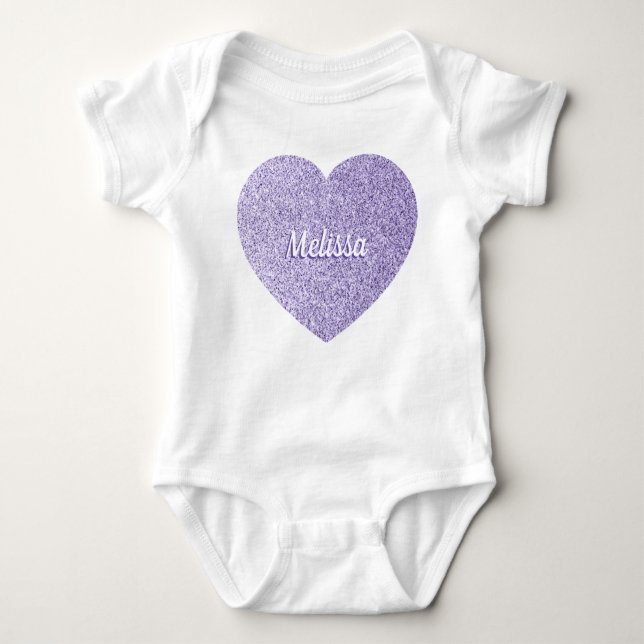 Body Para Bebé Personalizar de corazón ultravioleta claro (Anverso)