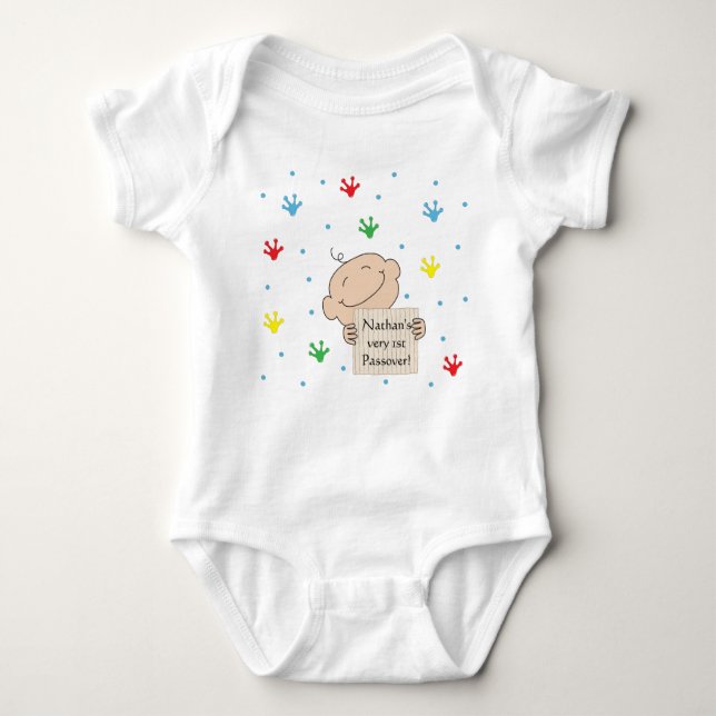 Body Para Bebé Personalizar "Primera Pascua" del Baby Bodysuit de (Anverso)