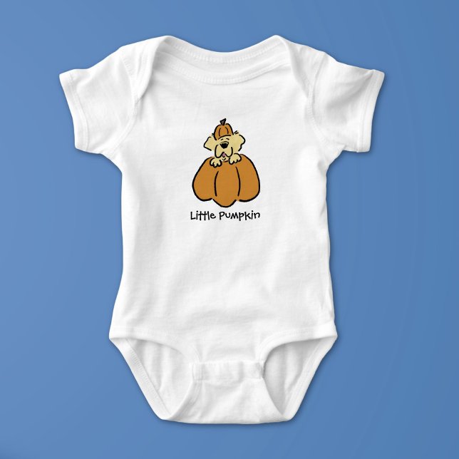 Body Para Bebé Personalize Cute Little Pumpkin Puppy (Subido por el creador)
