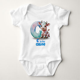 Body Para Bebé Personalized Baby Bodysuit – C is for Cow