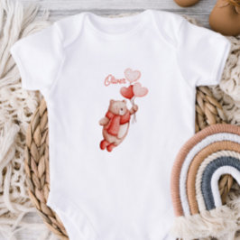 Body Para Bebé Personalized Baby Bodysuit With A Watercolor Teddy