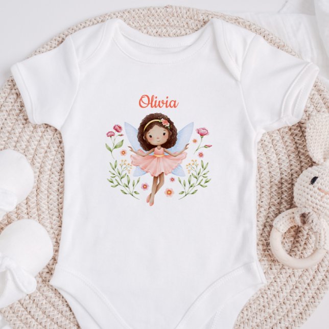Body Para Bebé Personalized Baby Girl Bodysuit With A Cute Fairy (Subido por el creador)