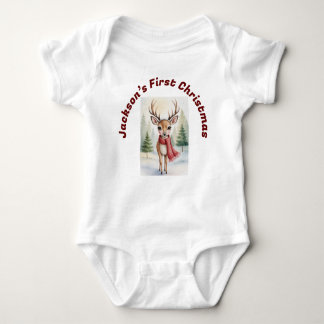 Body Para Bebé Personalized “Baby’s First Christmas”, Xmas Deer