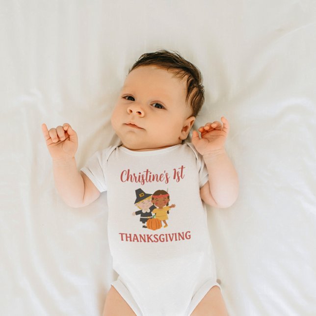 Body Para Bebé Personalized Baby’s First Thanksgiving Bodysuit (Subido por el creador)