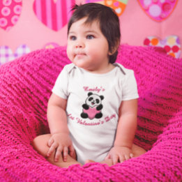 Body Para Bebé Personalized Baby’s First Valentine’s Day Panda