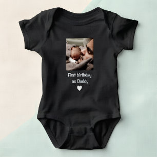 Body Para Bebé Personalized Happy 1st birthday as my daddy photo 