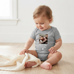 Body Para Bebé Personalized Happy 1st birthday as my daddy photo