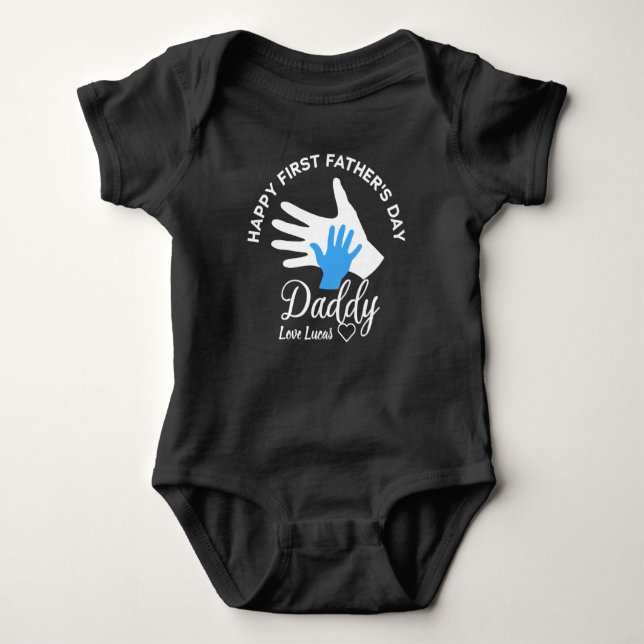 Body Para Bebé Personalized Happy First Fathers Day 2023 From Son (Anverso)