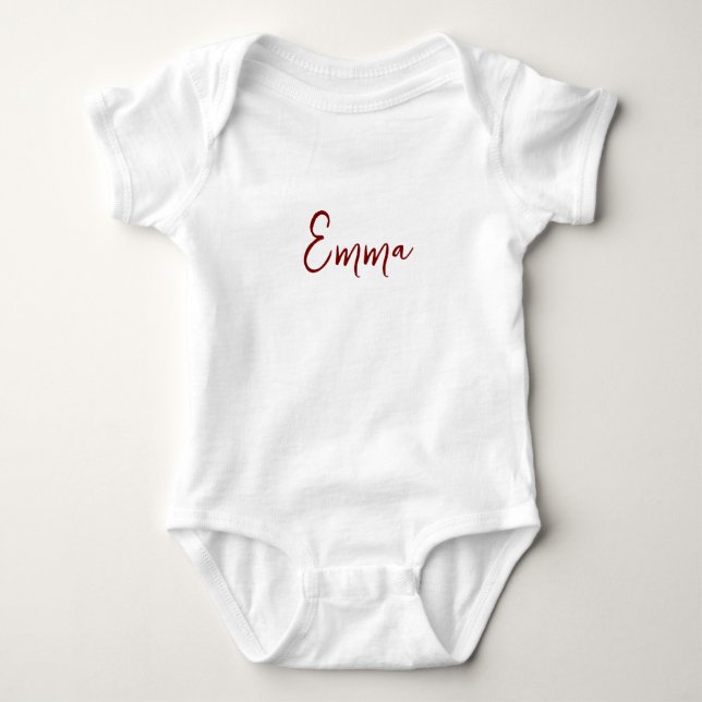 Body Para Bebé Personalized Modern First Name Baby Bodysuit (Anverso)