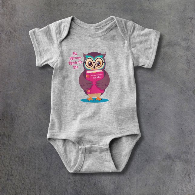 Body Para Bebé Personalized My Mommy Reads To Me Book Owl (Subido por el creador)