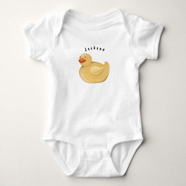 Body Para Bebé Personalized Rubber Duck Baby Bodysuit (Anverso)