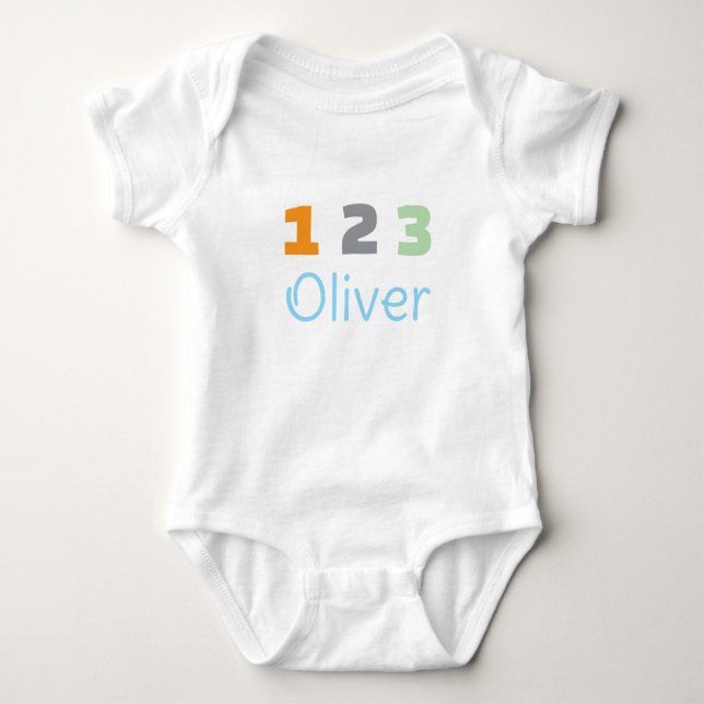 Body Para Bebé Personalized Triplets Outfit, Custom 1 2 3  (Anverso)