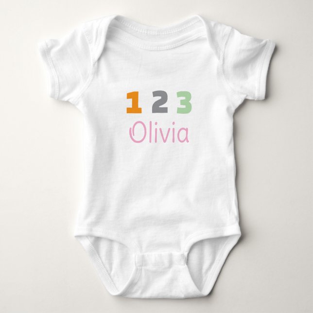 Body Para Bebé Personalized Triplets Outfit, Custom 1 2 3  (Anverso)