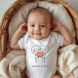 Body Para Bebé Personalized Valentine’s Couple Baby Bodysuit