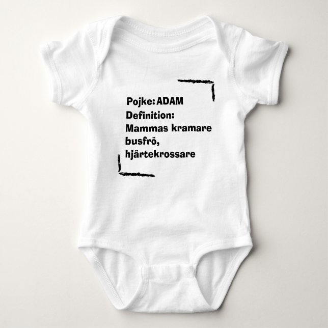 Body Para Bebé Personlig Babybody med Namn , Personalized Baby  (Anverso)