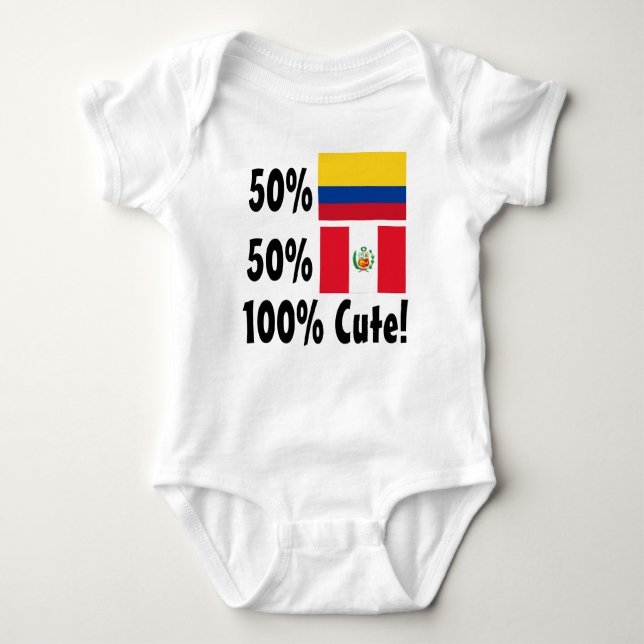 Body Para Bebé Peruvian colombianos del 50% el 50% el 100% lindo (Anverso)