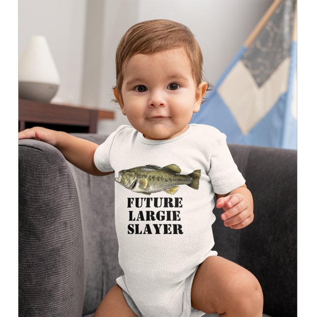 Body Para Bebé Pesca de estrato de grano de grano en el futuro (Largemouth Bass Fishing Baby Shirt )