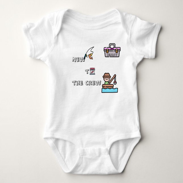 Body Para Bebé Pesca de Personalizable PINK "nueva a la tripulaci (Anverso)