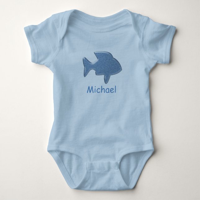 Body Para Bebé Pescado azul (Anverso)