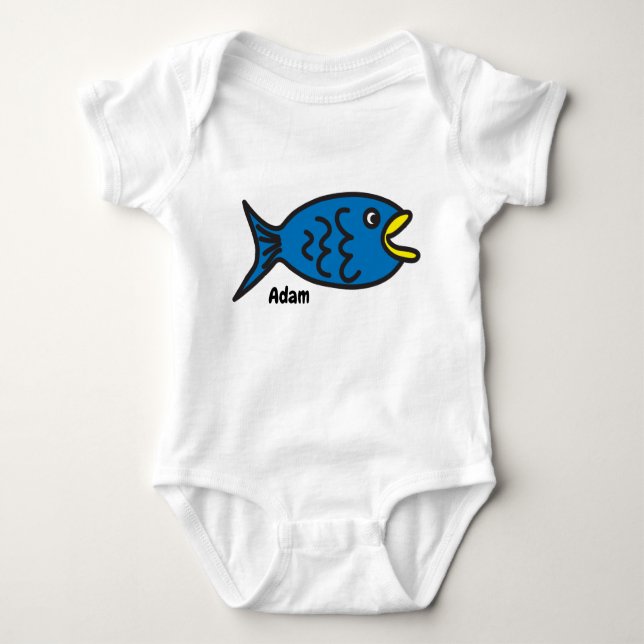 Body Para Bebé Pescado azul (Anverso)