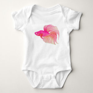 Body Para Bebé Pescado Betta Rosa