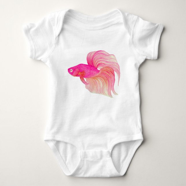 Body Para Bebé Pescado Betta Rosa (Anverso)