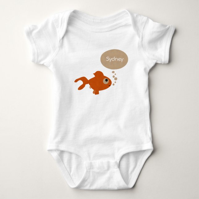 Body Para Bebé Pescado neutro personalizado (Anverso)
