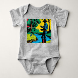 Body Para Bebé Pescador en Riverbank