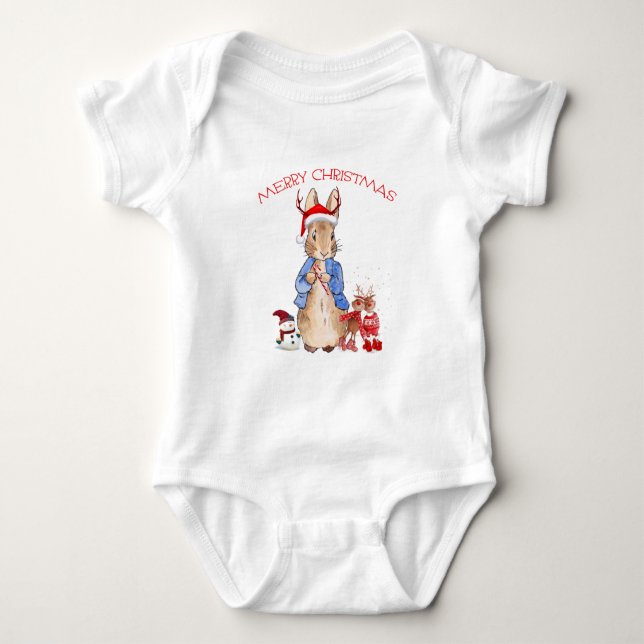 Body Para Bebé Peter, la navidad del ferry del conejo (Anverso)