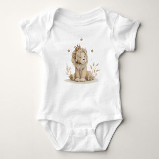 Body Para Bebé Petit Lion Royal à Couronne Dorée – Aquarelle