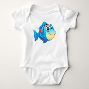 Body Para Bebé Pez de dibujos animados alegre con colores brillan