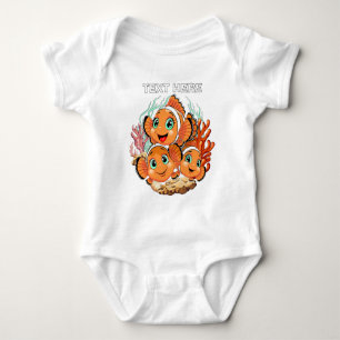 Body Para Bebé Pez payaso Dibujo animado lindo Familia Bajo el ag