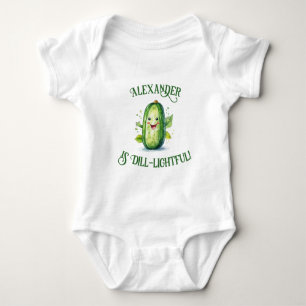 Body Para Bebé Pickle de Personalizado verde lindo