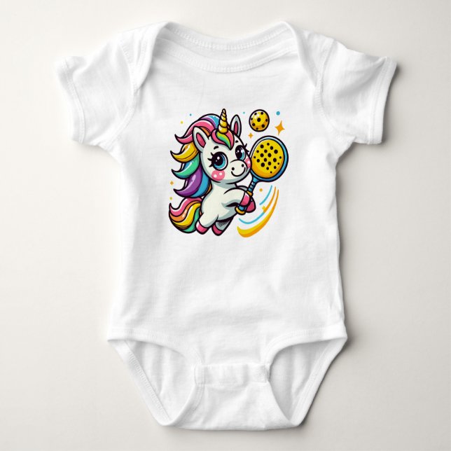 Body Para Bebé Pickleball Unicorn (Anverso)