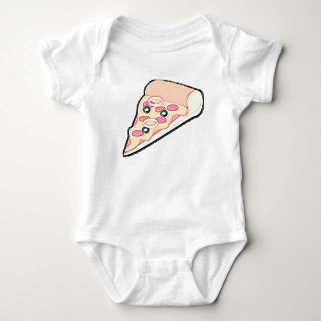 Body Para Bebé Pie de pizza para papá y bebé divertida (Anverso)