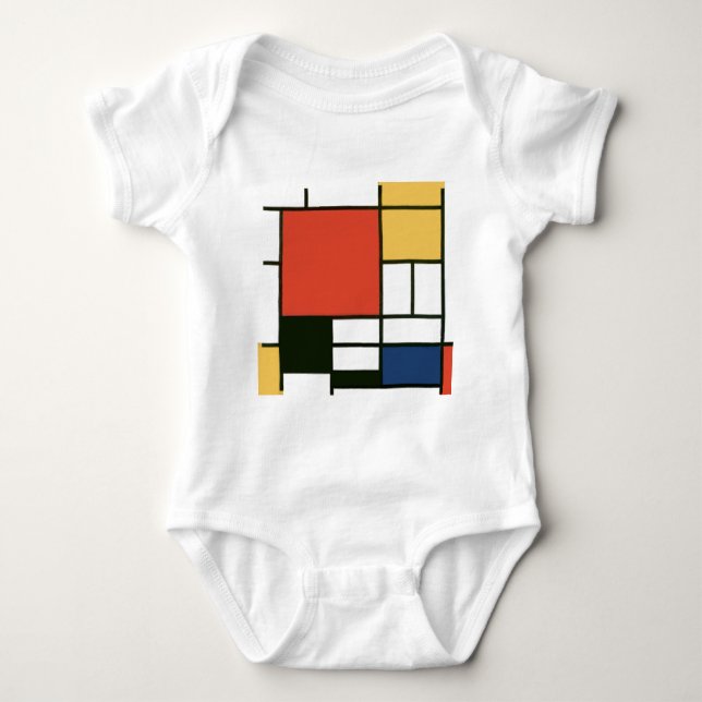 Body Para Bebé Piet Mondrian - composición (Anverso)