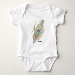 Body Para Bebé Pieza de pavo real personalizada Elegir fondo
