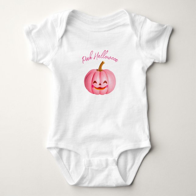 Body Para Bebé Pijama de Halloween rosa (Anverso)