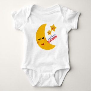 Body Para Bebé Pijamas para niño con nombre, gráfico de luna y es