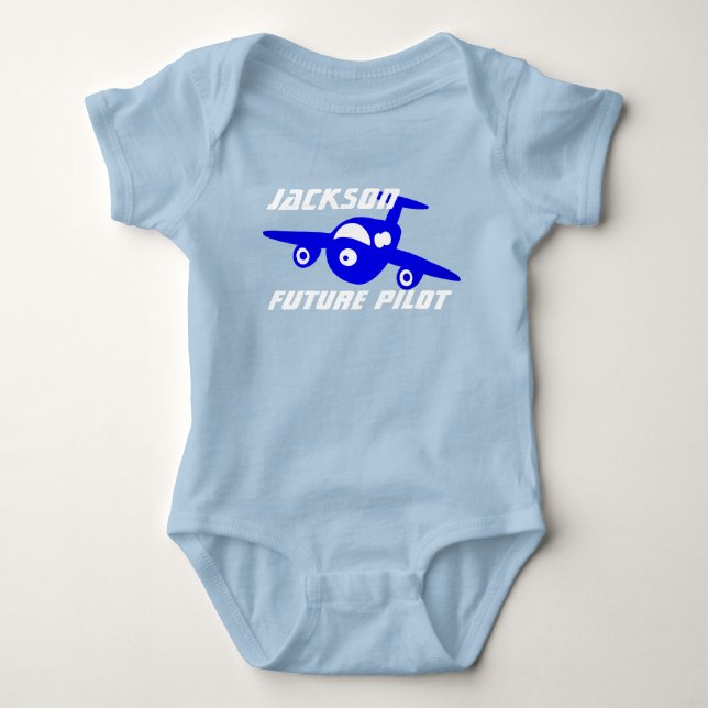 Body Para Bebé "Piloto futuro" de Jet personalizado (Anverso)