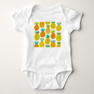 Body Para Bebé Piña Aislada: Patrón Vintage Sin Marea.