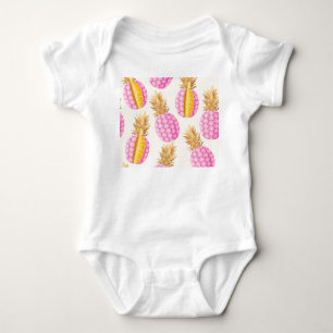 Body Para Bebé Piña rosa: Vintage detallado alto