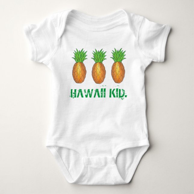 Body Para Bebé Piña tropical hawaiana para niños de Hawái (Anverso)