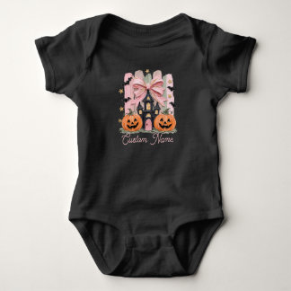 Body Para Bebé Pincelada Personalizada Rosa Coquette Castillo Hal