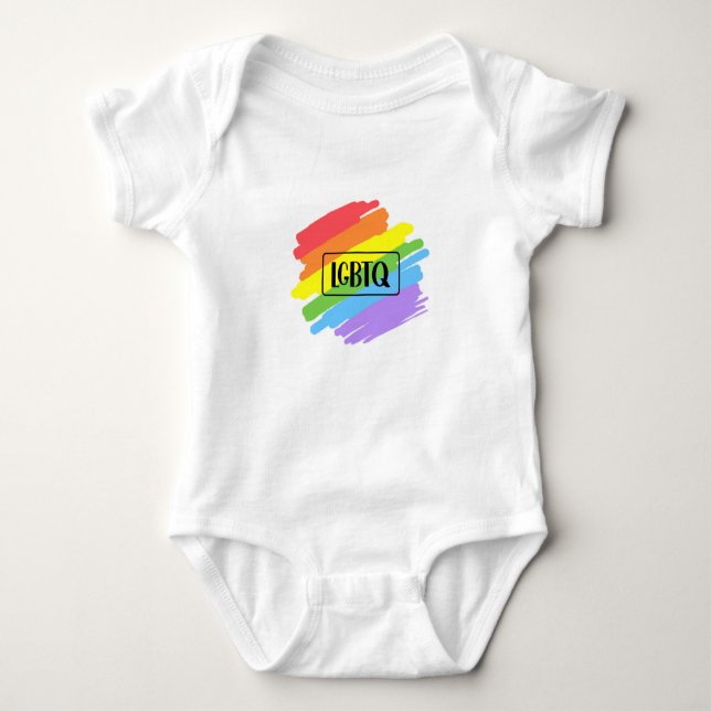 Body Para Bebé Pinceles LGBTQ arcoiris (Anverso)