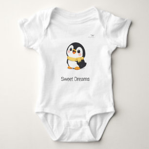 Body Para Bebé Pinguino Chibi Lindo con Bufanda Personalizado