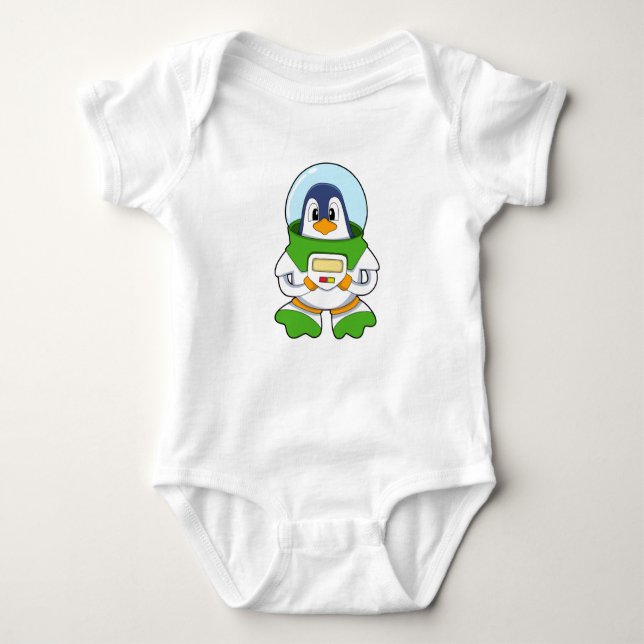 Body Para Bebé Pingüino como astronauta con disfraz (Anverso)