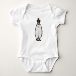 Body Para Bebé Pingüino como Caballero con Gorra