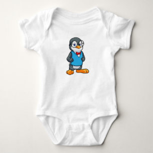 Body Para Bebé Pingüino como friki con gafas